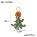 Dettaglio di un ciondolo albero di Natale DIY di 1,6cm con smalto verde e lega d'oro lucida - Stile Albero di Natale Pentagramma (FP45992BW1)