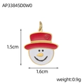 Detail showing enamel snowman pendant dimensions 1.5cm by 1.6cm with 0.9g weight - Snowman Shape Jewelry Pendant (AP33845D0W0)