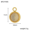 Detailed size specifications of the round turquoise gold pendant measuring 1.1cm by 0.8cm - Round Moonstone Style(BP2191B5)