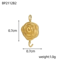 Detail of 0.7cm matte golden sunflower pendant for DIY necklaces and jewelry making - Double Head Connector Rose Shape (BP2112B2)