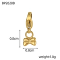 Macro shot of 18k gold plated bow pendant with lobster clasp and dimensional glossy finish - 3D Rounded Bowknot Shape (BP2628B)