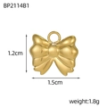 Macro shot of gold-plated butterfly charm with dimensions of 1.5cm by 1.2cm - Rounded Bowknot Shape (BP2114B1)