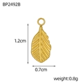 Detailed view of leaf pendant with dimensions 1.2cm by 0.7cm and radial vein texture - Realistic Leaf Outline Shape (BP2492B)