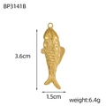 Detailed view of golden koi fish pendant with size 3.6cm and weight 6.4g info - Textured Koi Style (BP3141B)