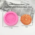 Detailed dragon silicone mold with dimensions 7.7cm x 1.7cm for fondant and cake decor - Round Dragon Totem