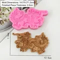 Chinese dragon silicone mold for New Year cake decorating with detailed relief pattern - Flat Dragon Style Two