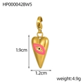 Gold stainless steel heart pendant with pink enamel evil eye motif and lobster clasp - Pink Heart Evil Eye (HP000042BW5)