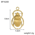 Gold plated stainless steel beetle charm pendant with textured finish, 1.9cm x 1.3cm - Scarab Beetle Pendant (BP1820D)