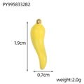 Vue macro du pendentif piment jaune avec dimensions 1,9x0,7 cm et poids de 2,0 g - Style Piment Jaune (PY9958332B2)