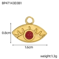 Goldener Evil Eye Anhänger mit roter Perle, 1,6cm x 0,8cm, 1,3g für DIY-Schmuckherstellung - Augenförmige Rote Perle (BP47143D3B1)