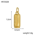 Golden vintage cylinder pendant with Summer engraving and detailed size measurements - Summer Soda Can (HP2582B)