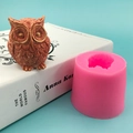 3D owl silicone mold for DIY candles and cakes with detailed feather textures on blue background - Owl (QH6131)