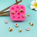 Rosa Silikonform für Mini-Desserts und Cupcakes mit fertigen bunten Modellen - Rosa Stil mit mehreren Schlitzen