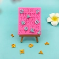 Pink silicone capital alphabet mold for fondant and chocolate baking decoration - Pink 26 Letters Pattern Style