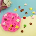 Molde de silicona rosa para sellos de cera DIY con formas de helado y dulces - Estilo Multicavidad Rosa (QH5356)