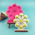 DIY Riesenrad Silikonform für Schokolade Fondant Kuchen und Harz Handwerk Projekte - Riesenrad-Design / Rosa