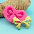 Bow tie silicone mold for DIY fondant and chocolate baking with realistic fabric texture - Bowknot Shape Style (QH6458) / Pink