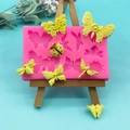 Stampo in silicone rosa con farfalle e api per decorazioni di torte e cioccolato artigianali - Rosa