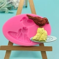 Silicone bird on rock mold for DIY chocolate baking and resin jewelry casting - Pink