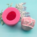 3D rose silicone mold for fondant cake decorating and DIY scented plaster crafts - Pink Rose