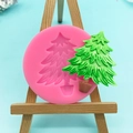 Weihnachtsbaum-Silikonform für DIY-Backen und festliche Kuchendekorationen - Rosa
