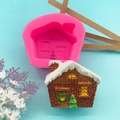 3D Kersthuis siliconen mal voor DIY taart decoratie en handgemaakte kunstwerken - Klein Huis Stijl (QH6421)