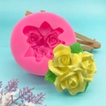 3D rose silicone mold for cake baking and DIY aromatherapy gypsum with floral detail - 3D Rose Flower Style (QH1614)