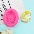Europese vintage portret reliëf siliconen mal voor cake decoratie en chocolade - Roze