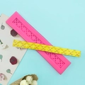 Silicone flower strip mold for fondant cake decorating with floral repeat pattern - Continuous Flower Texture / Pink