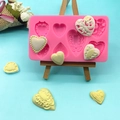 Roze siliconen hartvorm voor DIY mini chocoladekoekjes en gipsen ambachtelijke decoratie - Hartvormige Vorm / Roze