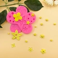 Roze siliconen vorm met meerdere gaten voor DIY fondant cake en chocolade bloemen - Roze