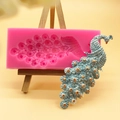 Pfau Silikonform für DIY Fondant Tortendeko und Kunstharz Bastelwerkzeuge Zubehör - Rosa