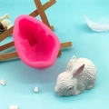 Hasen-Silikonform für DIY-Mousse-Kuchen und 3D-Häschen-Pudding-Backzubehör für die Küche - Rosa