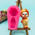 Grappige clown siliconen mal voor DIY 3D chocolade en fondant taart decoratie in roze - Roze