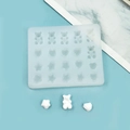 Silicone mold with bear, heart and star shapes for chocolate candy DIY on blue background - Combo Style (3504-Translucent)