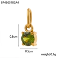 Détails du pendentif en zircone vert olive doré avec mesures précises de taille - Style Zirconium Vert Olive (BP48651B2A4)