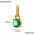 Détail d'un pendentif en zircon vert de 0,8cm avec serti à quatre griffes dorées DIY - Style Zirconium Vert (BP48651B7A0)