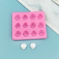 Molde de silicona rosa con 12 cavidades de huellas de animales para chocolate y fondant - Estilo Pata de Gato (3498-Rosa)