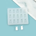 15-cavity mini bear silicone mold for chocolate, fondant and DIY crafts decoration - Bear Style (3500-Translucent)