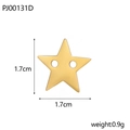 Detail of 1.7cm golden stainless steel star charm weighing 0.9g for DIY jewelry making - Star Double Hole Style (PJ00131D)