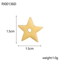 Detailed macro view of a 1.5cm golden stainless steel star pendant with measurement - Star Shape Single Hole Style (PJ00136D)
