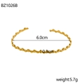 Detail view of golden stainless steel bubble texture bracelet with 6cm inner diameter - Bead Bubble Texture Style (BZ1026B)