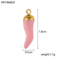 Detailed macro view of 1.8cm pink chili pepper pendant with golden ring attachment - Pink Chili Style (HP1944D3)