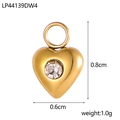 Makroaufnahme des Herzanhängers mit Zirkonia-Stein zeigt die Größe 0,8cm und Gewicht 1,0g - Weißer Strass Herzanhänger (LP44139DW4)