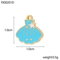 Vue détaillée du pendentif coquillage bleu clair avec étoile de mer et bord doré - Style Coquillage Bleu Clair (PJ00201D)
