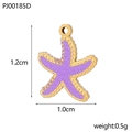 Détail macro du pendentif étoile de mer violette montrant les dimensions 1,2cm x 1,0cm - Style Étoile de Mer Violet (PJ00185D)