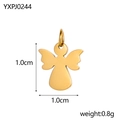 Makro-Detail eines 1,0 cm Gold-Engel-Anhängers aus Edelstahl mit 0,8 g Gewichtsangabe - Kleiner Engel Silhouette Stil (YXPJ0244)