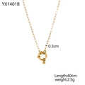 Detail der 18k vergoldeten Edelstahlkette mit Angabe von 40cm Länge und 2,5g Gewicht - Lange Gliederkette (YX1401B) / Gold