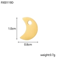 Detail of 1.0x0.8cm matte gold crescent moon pendant showing dimensions and weight - Crescent Moon Small Pendant Style (PJ00119D)