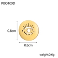 Golden stainless steel sun and eye pendant charm 0.8cm for DIY jewelry making - Hollow Evil Eye Style (PJ00109D)